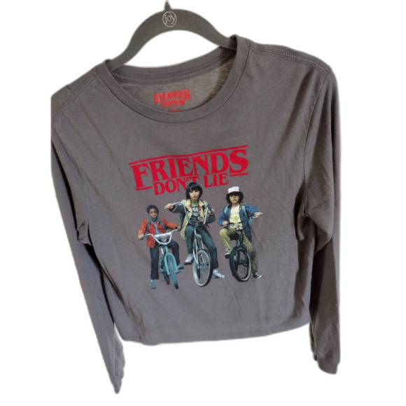 Stranger Things Netflix Gray Long Sleeve T-Shirt Sz M - Picture 1 of 3